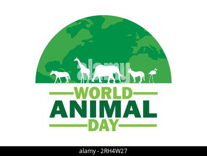 World Animal Day Vector Illustration. Suitable for greeting card, poster and banner Stock Vector