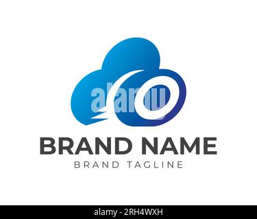 cloud tires logo. combination logo from tire and cloud logo. cloud tires logo template. Stock Vector