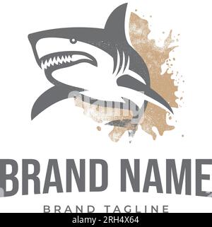 sands shark logo. logo made from shape of sands and the shark, shark explosion from the sand, logo template. Stock Vector