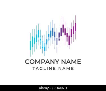 Candleticks Aurora Logo. Logo made from combination aurora and Candleticks trade logo. logo template for trading bitcoin. Stock Vector