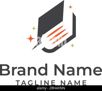 food recipe book Logo. a combination logo between a recipe book and spatula for cooking. logo design template for food logo. Stock Vector