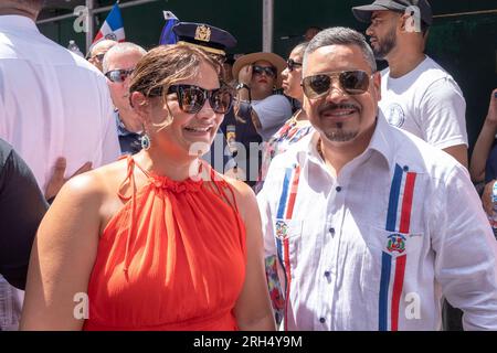 Leidy Caban and Police Commissioner Edward Caban attend Dominican Day