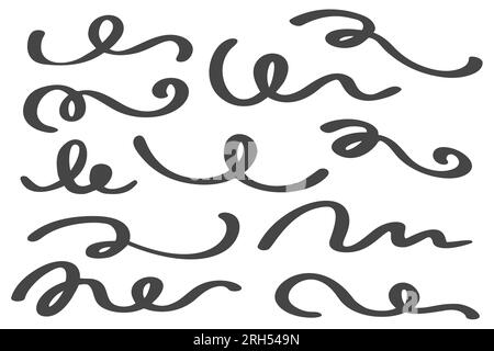 Swoosh And Swash Text Tails Vector Set Font Tail Swirls Typography Elements  For Decoration Stock Illustration - Download Image Now - iStock