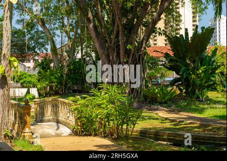 Botanical Gardens of the Melaka Sultanate Palace Museum, Malacca, Malaysia Stock Photo