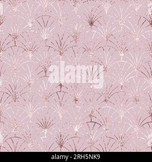 Art deco seamless pattern. Repeating abstract geometric background. Modern geometry lattice. Repeated elegant flowers graphic. Gingko florals trellis Stock Vector