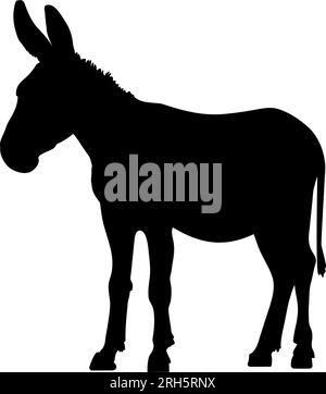 Donkey silhouette icon. Vector illustration Stock Vector