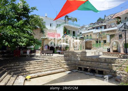 The Spring square in Peki'in in the Upper Galilee region in northern Israel. Stock Photo