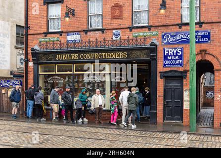 Jubilee Confectioners a traditional sweet shop, Beamish Museum, Stock Photo