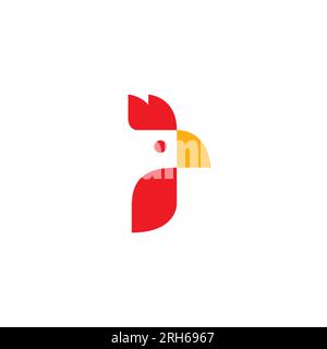 Rooster Logo Design. Chicken Simple Logo. Rooster vector Stock Vector