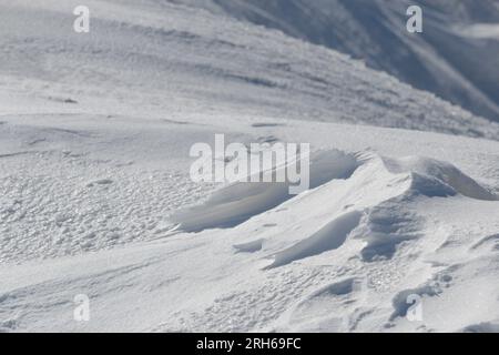 Close up of extremely cold frozen snow and ice outdoors Stock Photo