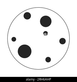 Moon flat monochrome isolated vector object Stock Vector