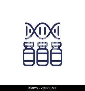 Gene therapy drugs line icon Stock Vector