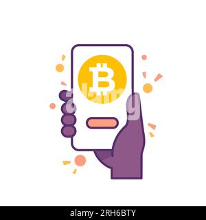 bitcoin wallet vector icon, mobile app for crypto Stock Vector