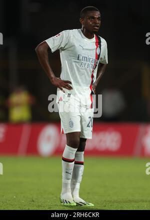 Monza, Italy. 8th Aug, 2023. Pierre Kalulu of AC Milan during the Trofeo Silvio Berlusconi match at U-Power Stadium, Monza. Picture credit should read: Jonathan Moscrop/Sportimage Credit: Sportimage Ltd/Alamy Live News Stock Photo