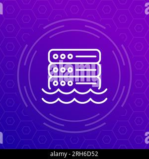 Data lake line icon for web Stock Vector