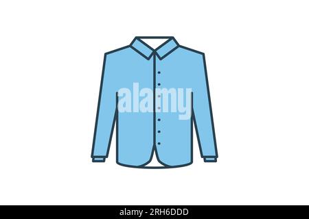 Shirt (Button-up) Icon. Icon related to clothes icon set. flat line icon style. Simple vector design editable Stock Vector