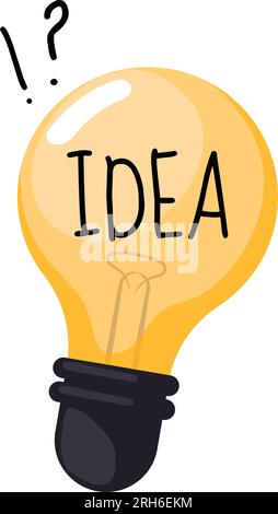 Light bulb composition with idea inscription. Stock Vector