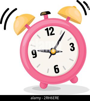 Illustration of a ringing alarm clock. Stock Vector