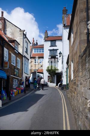 The streets at Robin Hood's Bay are narrow and interesting Stock Photo