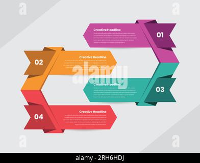 Four steps business presentation abstract infographic template design Stock Vector