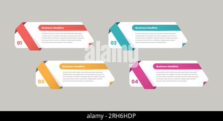 Text presentation simple step infographic template design with abstract shape Stock Vector
