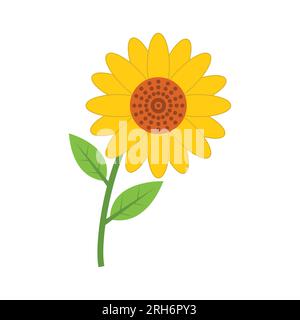 Sun Flower Vector Art on white Background Stock Vector