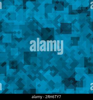 Quad seamless pattern. Repeated denim overlap hexagon motif texture print Stock Vector