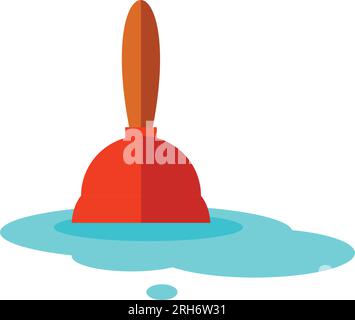 Plunger and puddle vector icon Stock Vector
