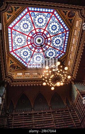 Rio de Janeiro, Brazil: the ceiling of the Royal Portuguese Cabinet of Reading, a public library and lusophone cultural institution Stock Photo