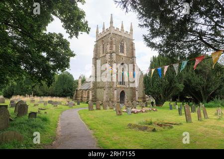 St Peter & St Paul is Church, Old Bolingbroke is first mentioned in the Domesday Book and is primarily 14th century, restored by James Fowler in 1866 and 1889. Stock Photo