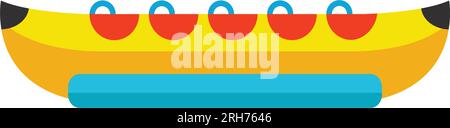 Yellow banana boat vector icon Stock Vector