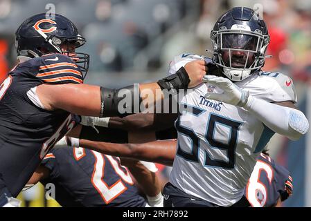 Tennessee Titans defensive tackle Sam Okuayinonu (59) runs during