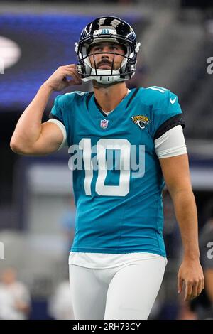 Jacksonville Jaguars kicker Brandon McManus (10) talks with teammates  during an NFL football practice, Tuesday, May 30, 2023, in Jacksonville,  Fla. (AP Photo/John Raoux Stock Photo - Alamy