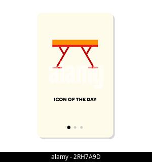 Balance beam for artistic gymnastics flat vector icon Stock Vector