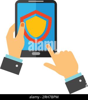 Mobile security icon Stock Vector