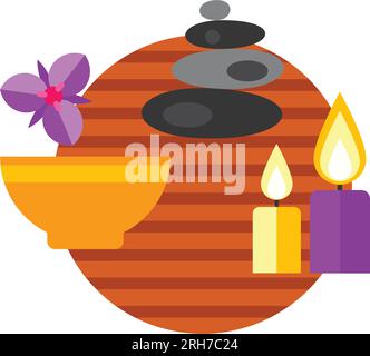 Spa procedure accessories icon Stock Vector