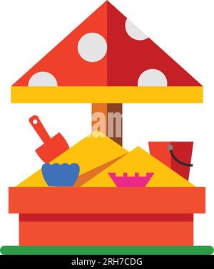 Sandbox with molds vector icon Stock Vector