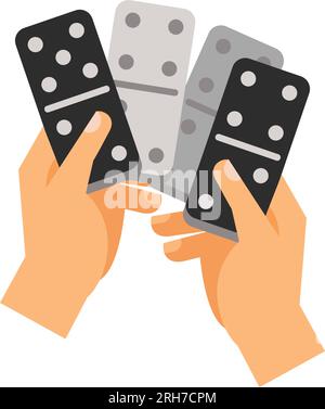 Dominoes in hands icon Stock Vector
