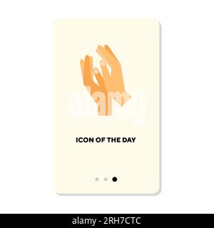 Female hands clapping flat vector icon Stock Vector