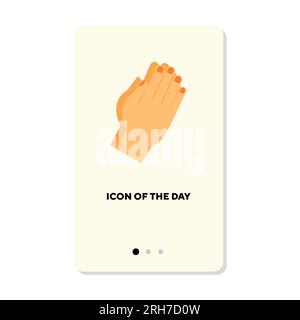 Hands applauding gesture flat vector icon Stock Vector