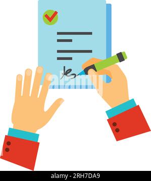 Employer signing job contract icon Stock Vector