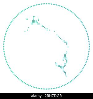 Eleuthera digital badge. Dotted style map of Eleuthera in circle. Tech icon of the island with gradiented dots. Modern vector illustration. Stock Vector