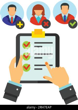 Candidate qualification analysis icon Stock Vector