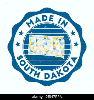 South Dakota map with stamp vintage vector background Stock Vector ...