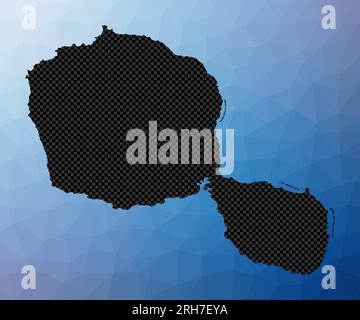 Tahiti geometric map. Stencil shape of Tahiti in low poly style. Charming island vector illustration. Stock Vector