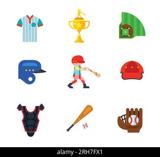 Baseball icon set Stock Vector