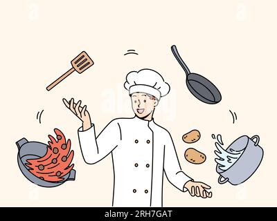 Cooking concept with new recipe kitchen accessories 4 flat square icons ...