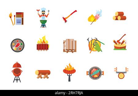 Garden party icon set Stock Vector