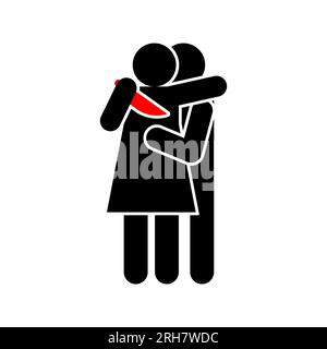 Changing husband. guy betrayed. Man traitor with knife. Concept of sticking a knife in wife's back. Stock Vector