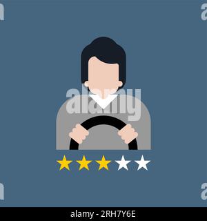 Driver star rating icon sign. Vector illustration Stock Vector